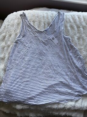 Old Navy White Tank Top with Black Stripes